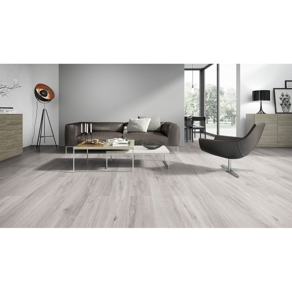 Laminat Home 4V 731-4 Eiche gebuerstet grau 1286 x 194 x 7 mm | 247889 – Bild 4