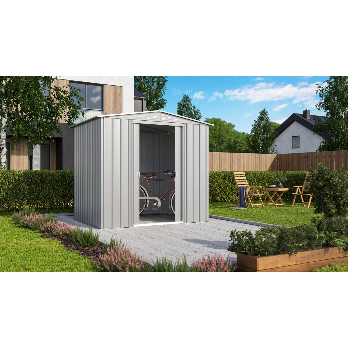 Gartenhaus Tower 86 silbermetallic | 257963