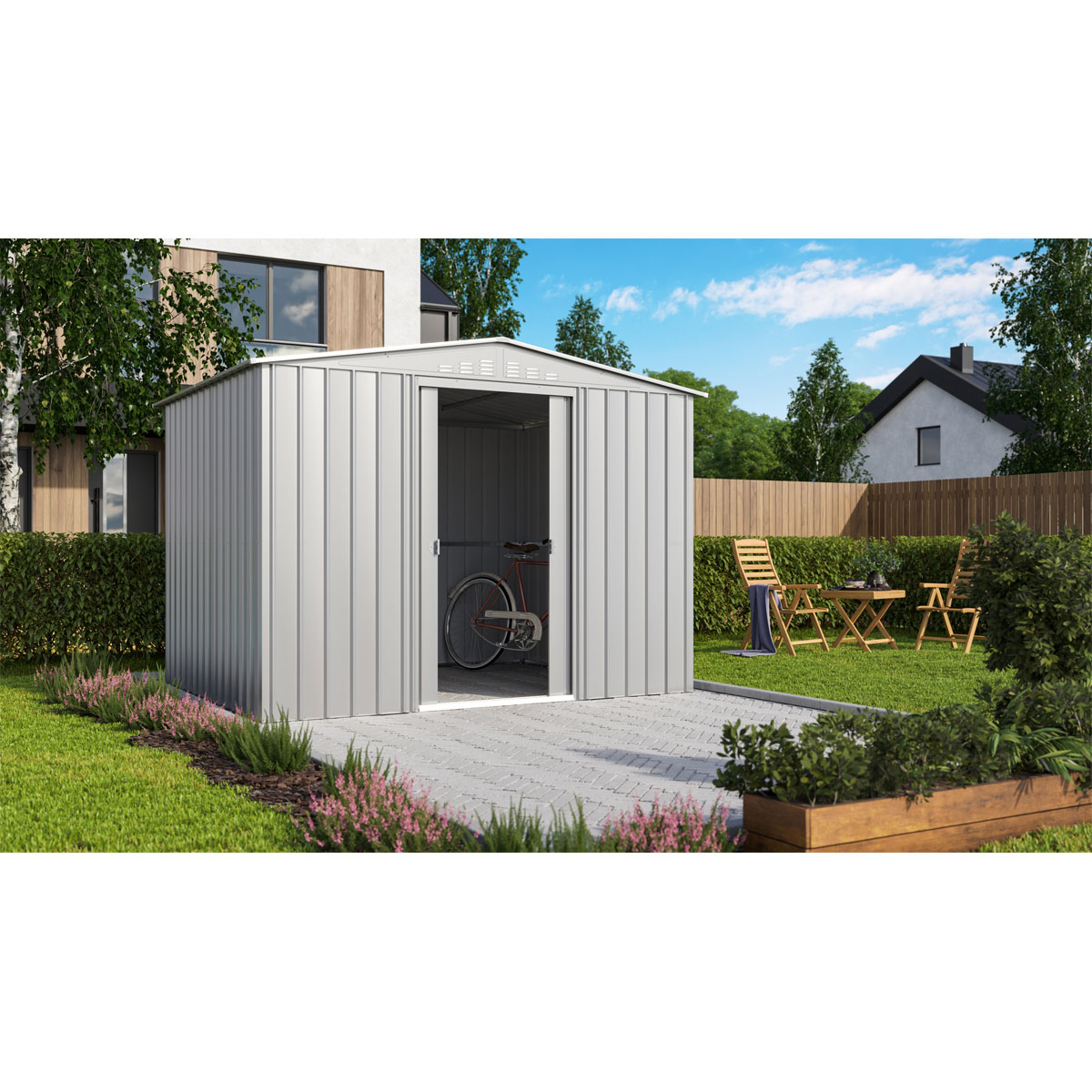 Gerätehaus Tower 108 silbermetallic | 258013