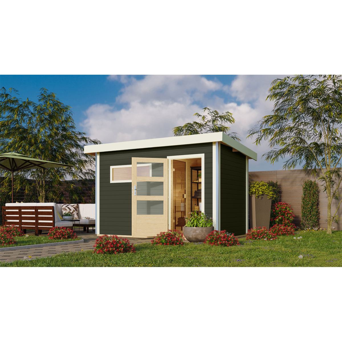 Karibu  Saunahaus Skrollan 1 terragrau | 273318