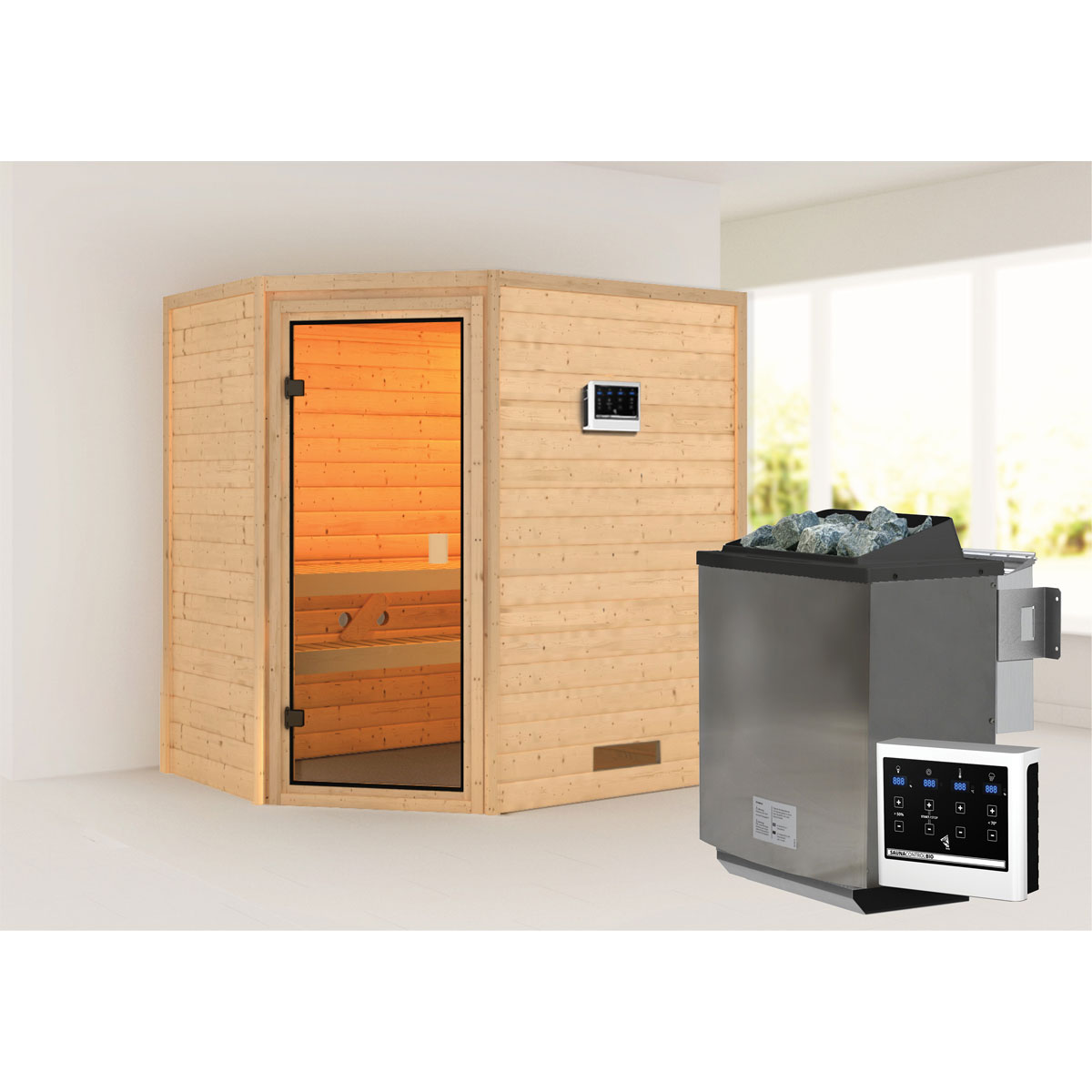 Karibu  Massivsauna Jella ohne Kranz | 275106
