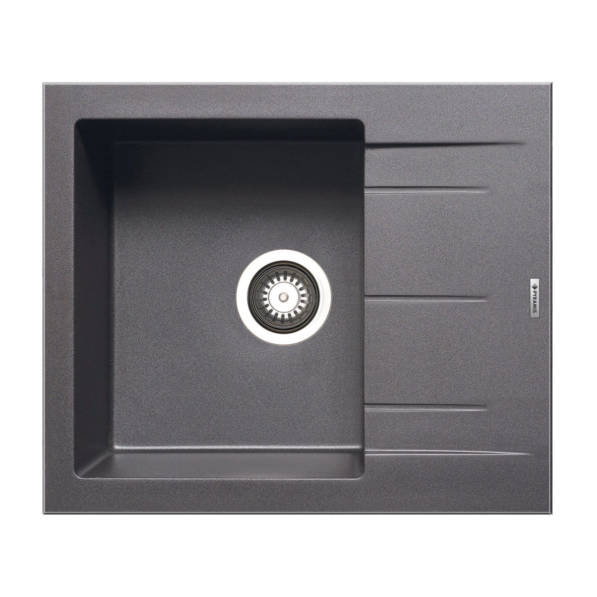 Pyramis  Einbauspuele ALAZIA 59 x 50 cm 1B 1D Granit Iron Grey | Grau | 292118