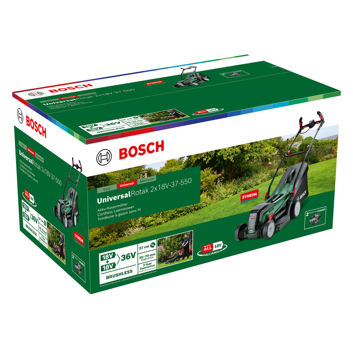 Bosch  Akku-Rasenmäher Universal Rotak 2 x 18V 37-550 | 293877 – Bild 3