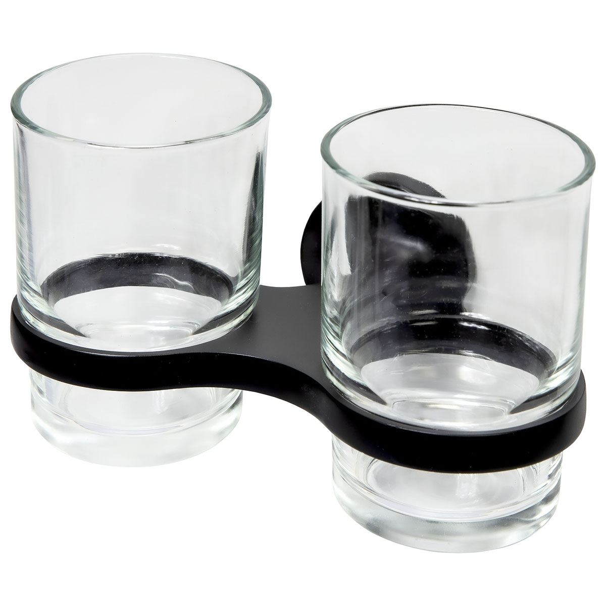 Haceka  Aspen Becherhalter doppelt Glas schwarz | 297093