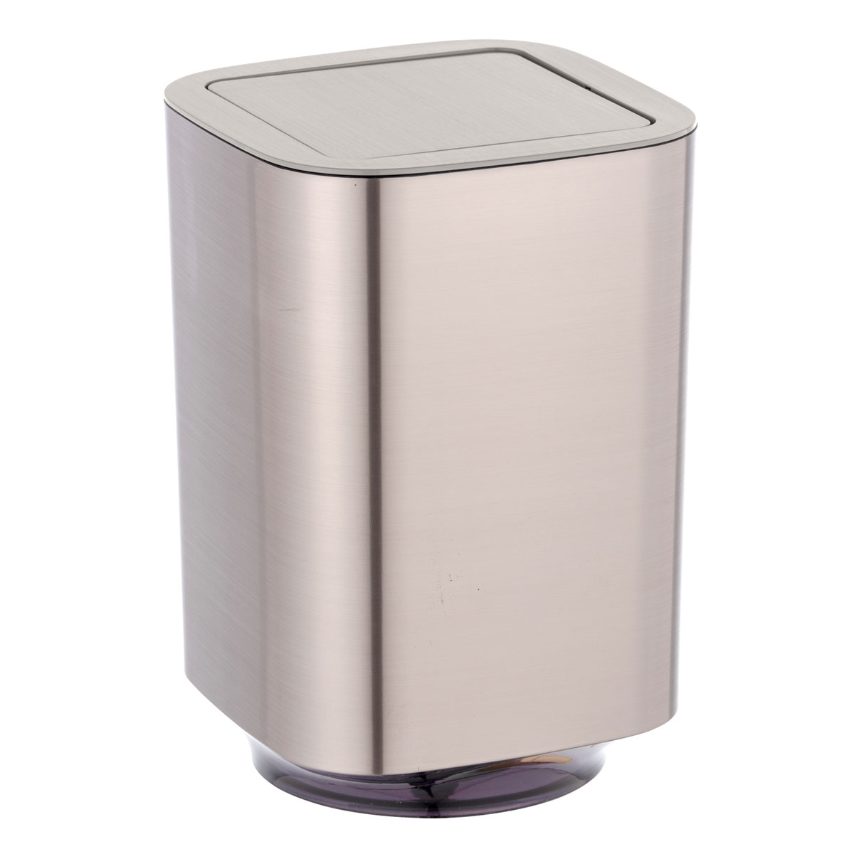 Wenko  Schwingdeckeleimer Auron Silber Kosmetikeimer mit Schwingdeckel 5,5 l | 514468