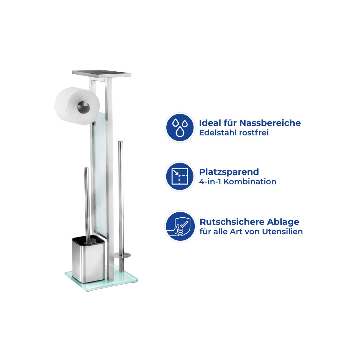 Wenko  Stand WC-Garnitur Debar mit Ablage Edelstahl rostfrei | 514805 – Bild 4