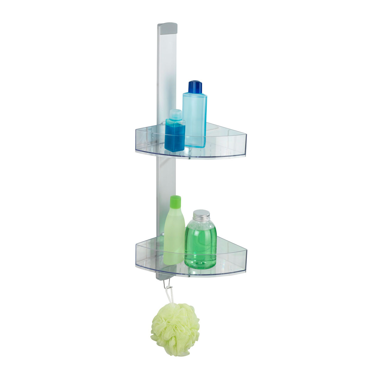 Wenko  Eck-Duschcaddy Premium mit 2 Ablagen und Edelstahl-Haken | 515252