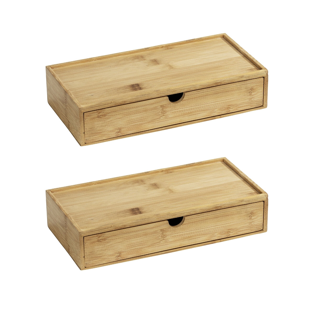 Wenko  Bambus Box Terra mit Schublade 2er Set | 515582