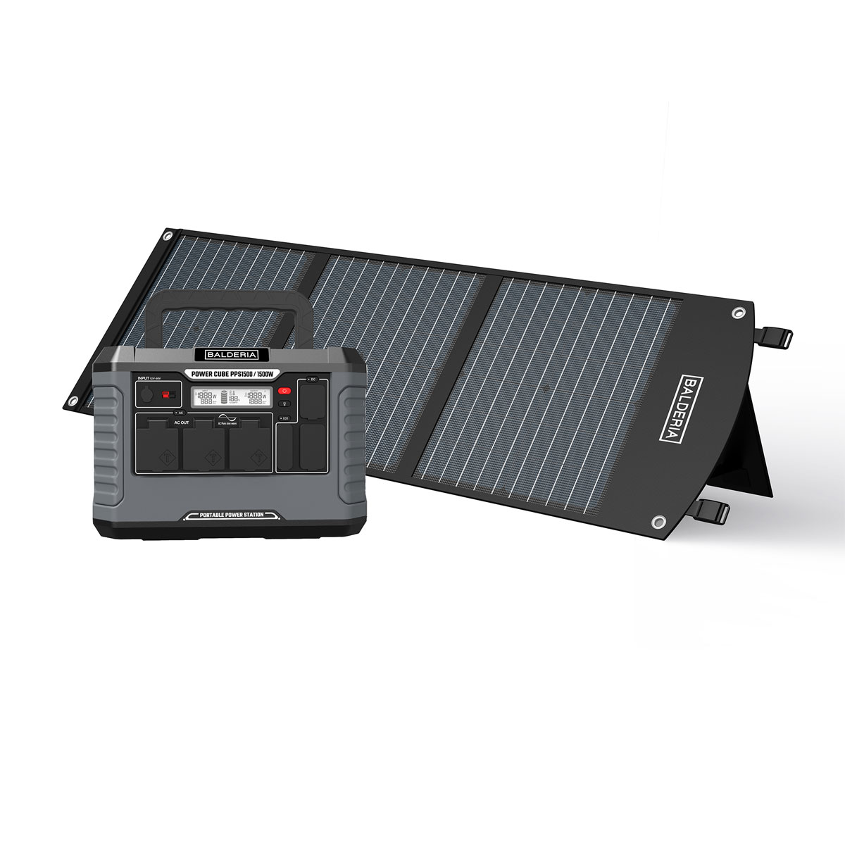Balderia Stromgenerator und Solarmodul Solar Power Set PPS1500-SP200 tragbar | 200 | 1500 | 532810