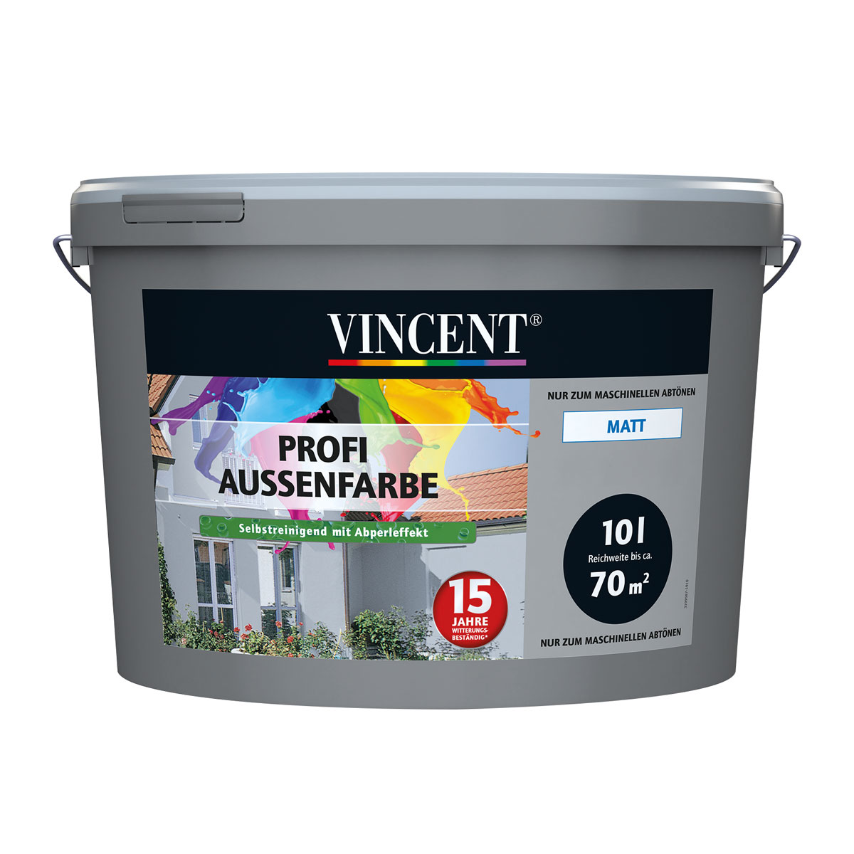 Vincent  Fassadenfarbe Profi Aussenfarbe MIX IT! matt 10 l | W | 10 | 533434