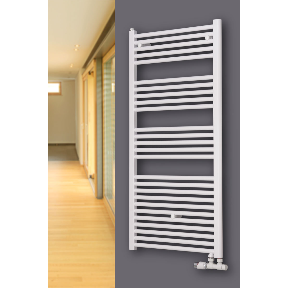 Ximax  Badheizkörper Hektor MAV 1838 x 600 mm 1028 Watt Mittenanschluss versetzt Weiß | 540125