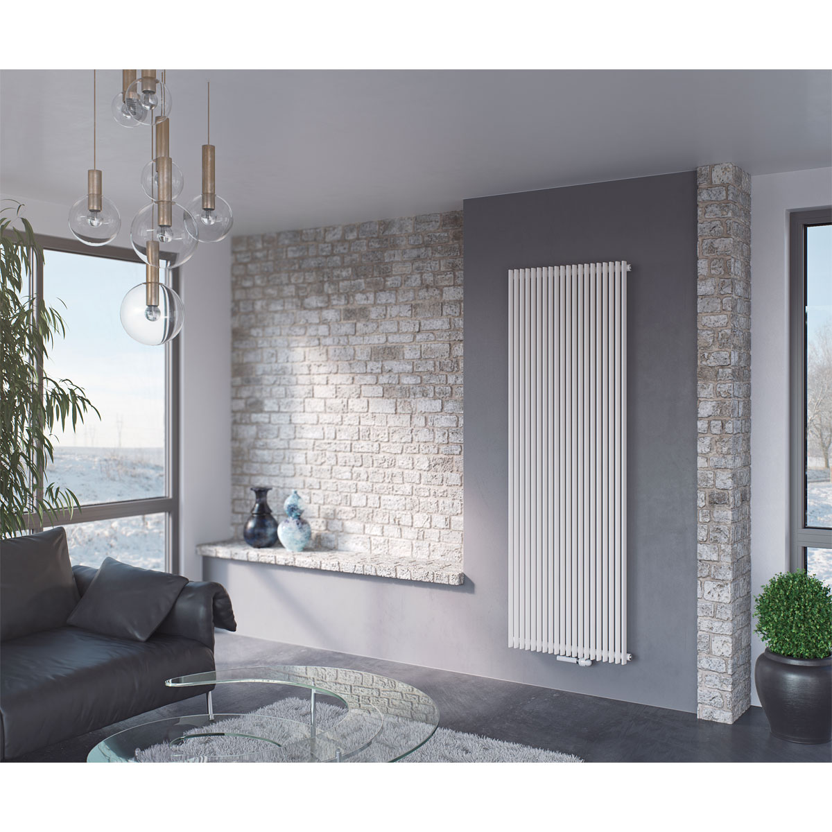 Ximax  Raumheizkörper Triton 1800 x 330 mm 792 Watt Mittenanschluss Weiß | 540276