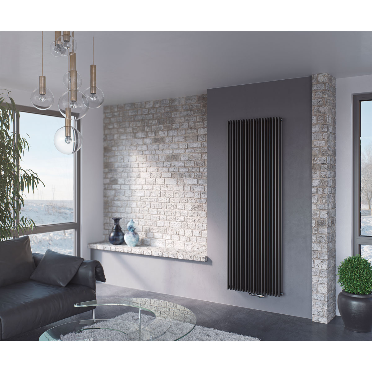 Ximax  Raumheizkörper Triton Duplex 1800 x 600 mm 2101 Watt Mittenanschluss Anthrazit | 540285