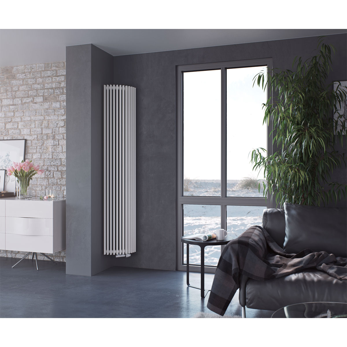 Ximax  Raumheizkörper Triton-E 1800 x 340 mm 850 Watt Mittenanschluss Weiß | 540287