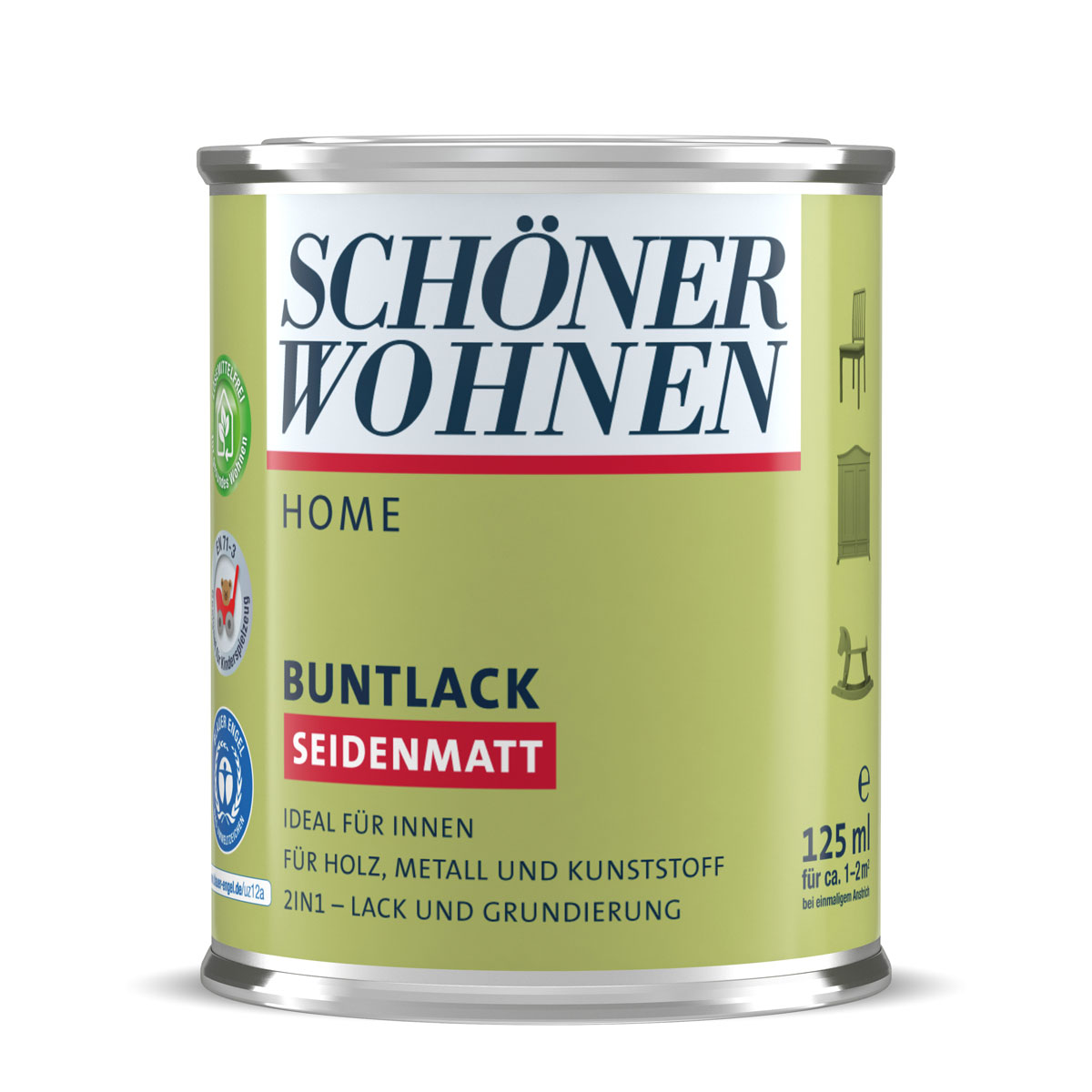 Schöner Wohnen Farbe Buntlack Home Altweiß seidenmatt 125 ml | 0,125 | Seidenmatt | 544410