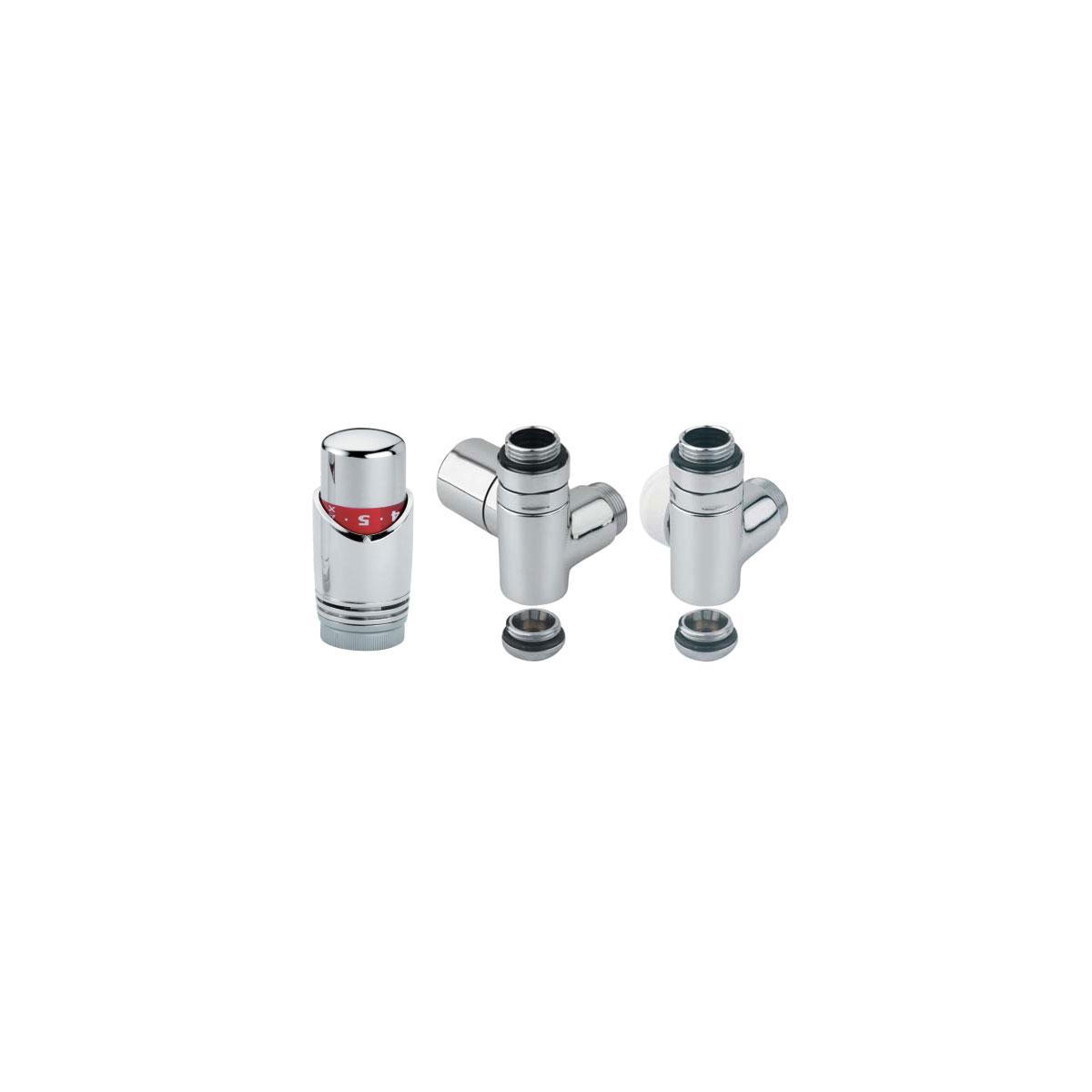 Ximax  Heizkörper Zubehör Thermostatset für Mischbetrieb Eck-Ausführung 16 mm Chrom | 546047