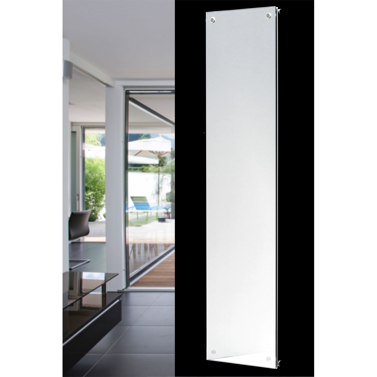 Ximax  Raumheizkörper P1/G Duplex 1800 x 595 mm 1345 Watt Mittenanschluss Glas Spiegel | 546209