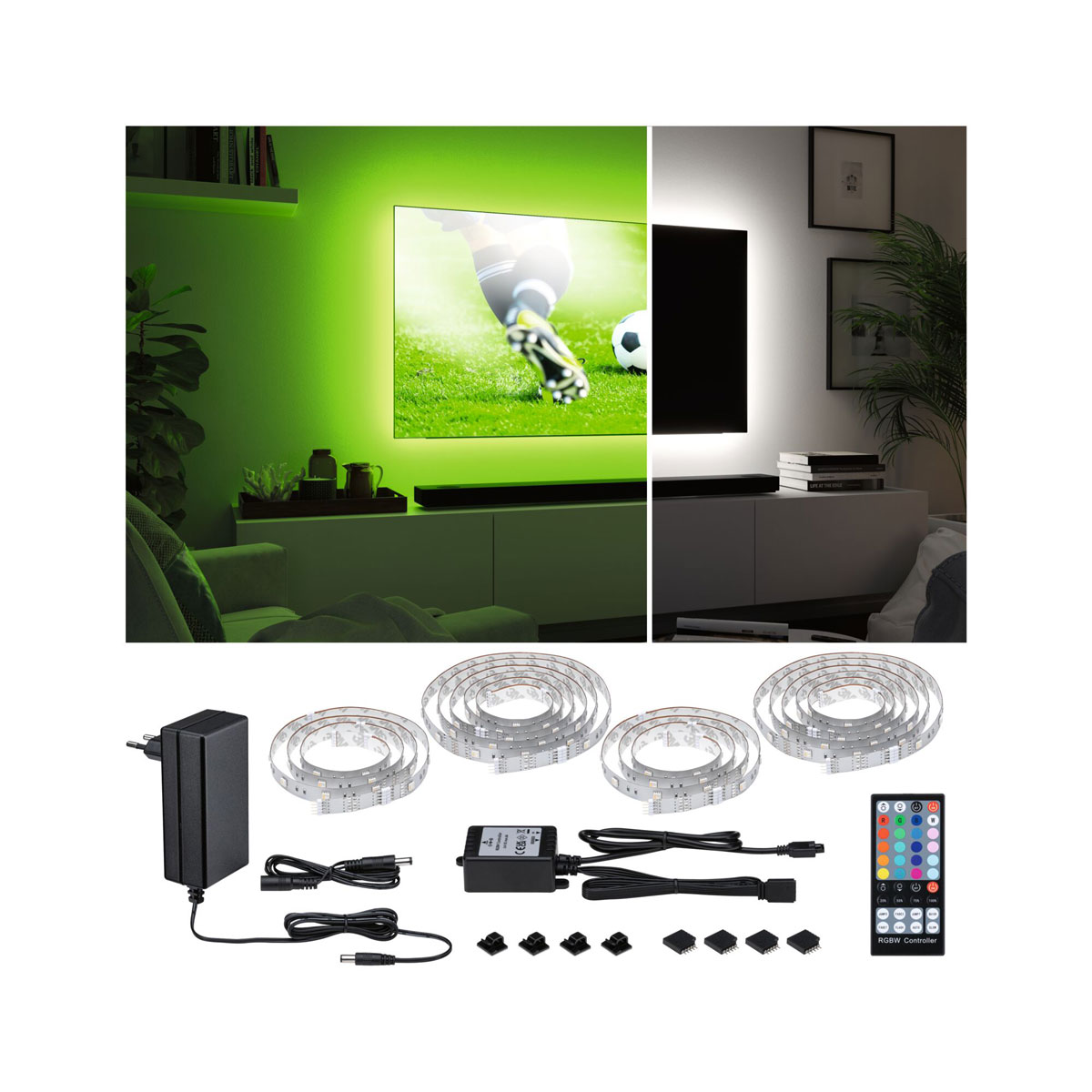 Paulmann  LED-TV-Basisset MaxLED 250 75 Zoll 5,1 m 25,5 Watt inkl Farbwechselfunktion | 548604