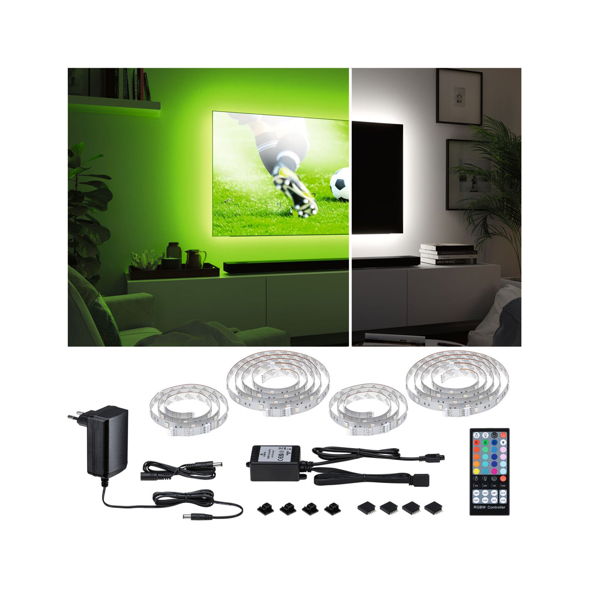 Paulmann  LED-TV-Basisset MaxLED 250 65 Zoll 4,3 m 22 Watt inkl Farbwechselfunktion | 548605