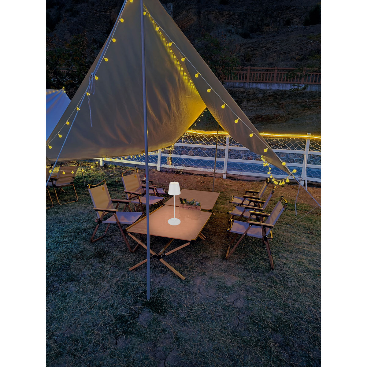 Flector Garten LED-Tischleuchte Antigua weiß Durchmesser 12 x 38 cm | weiß | weiß | 548667 – Bild 3