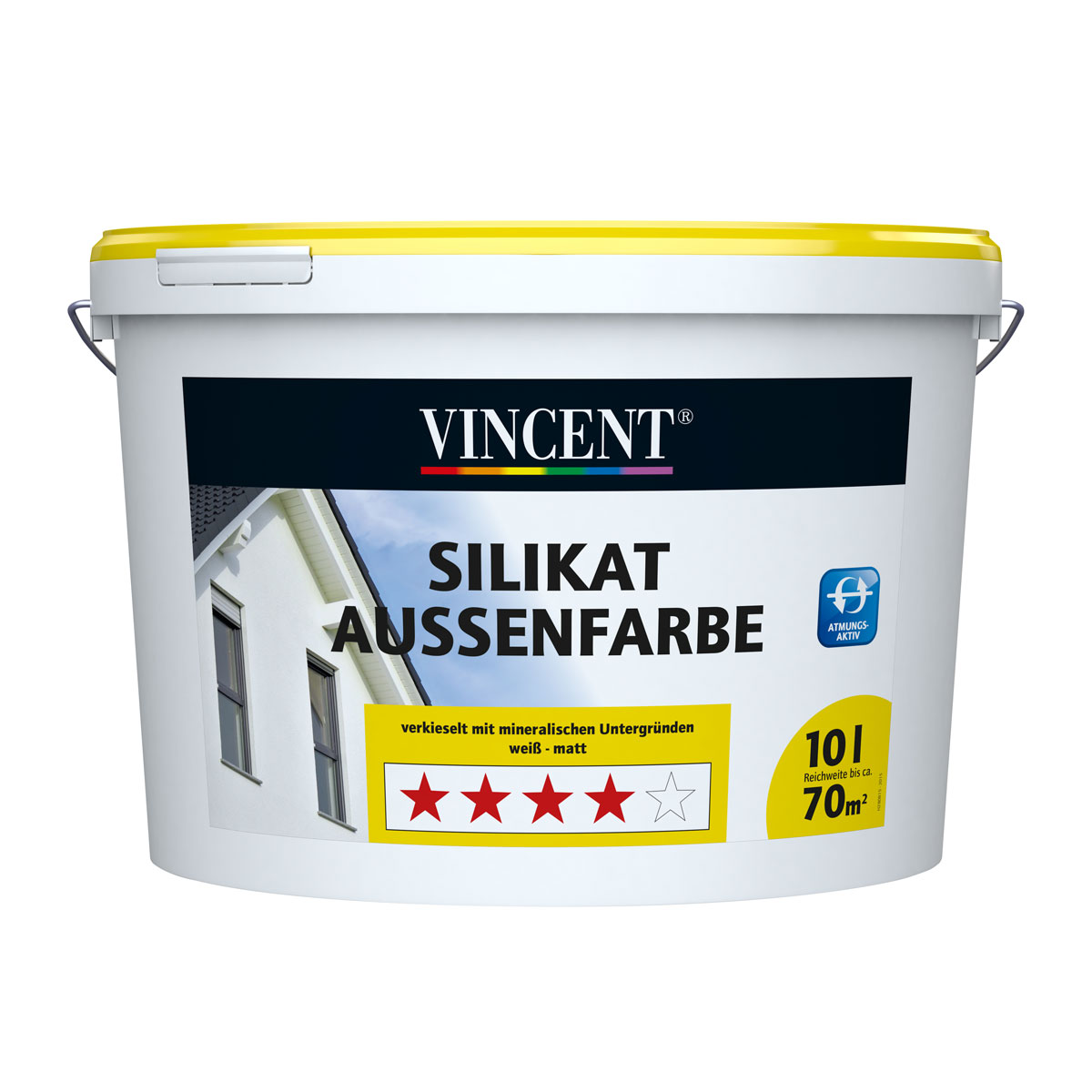 Vincent  Fassadenfarbe Silikat Aussenfarbe MIX IT! 10 l | W | 10 | 912572