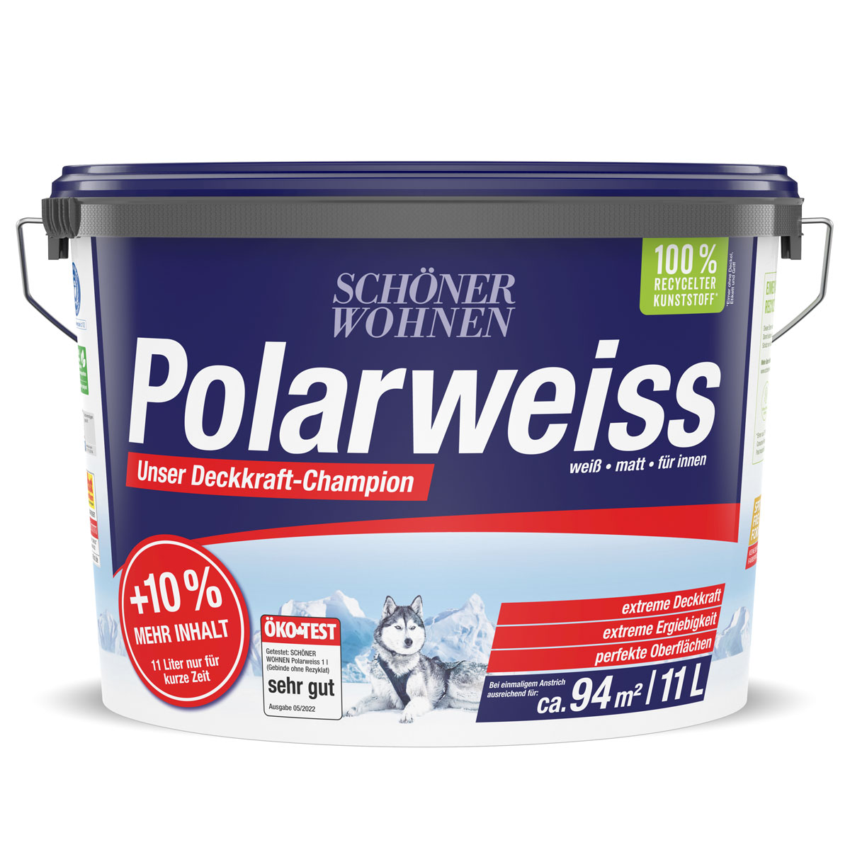 Schöner Wohnen Farbe Wand- und Deckenfarbe Polarweiß 11 L | 11 | 918514