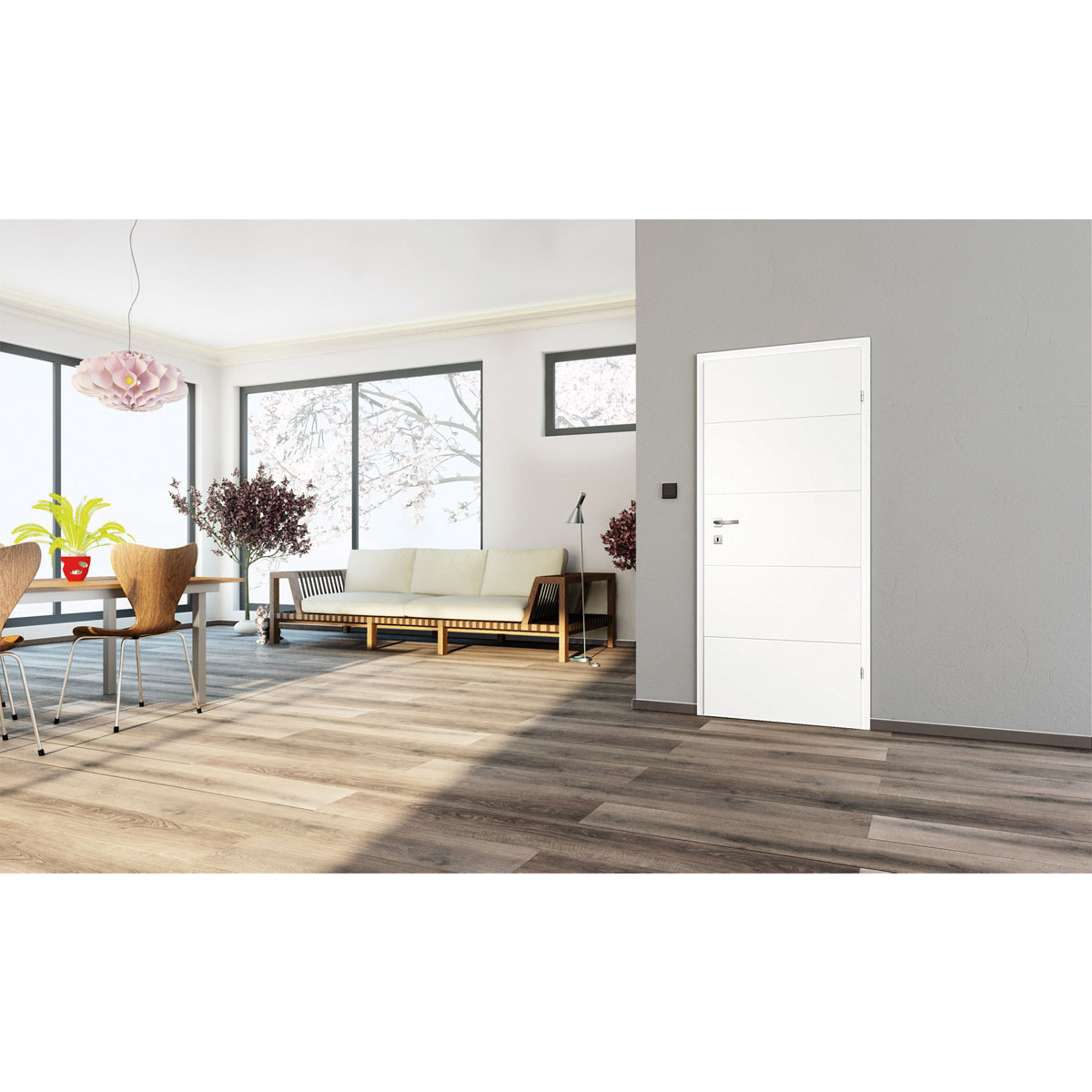 Zimmertür Sylt DIN L weiß 86 x 198,5 cm | 86 | weiß | links | 920130 – Bild 3